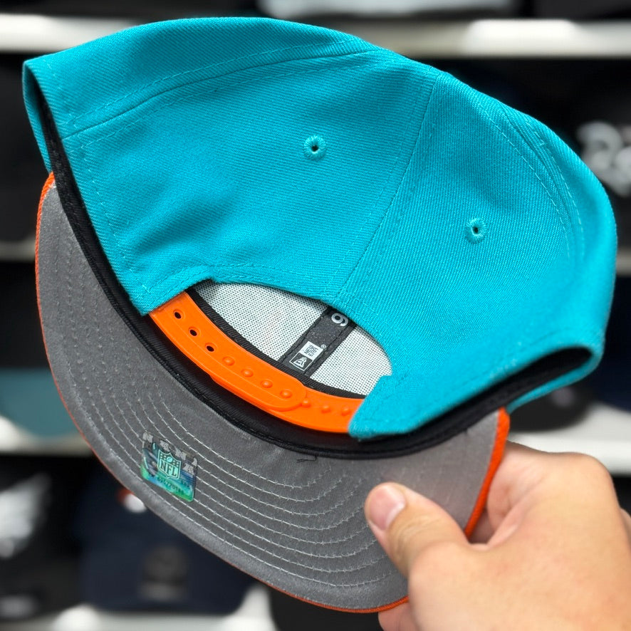 New Era Miami Dolphins Teal/Orange 9FIFTY Snapback - Product Image