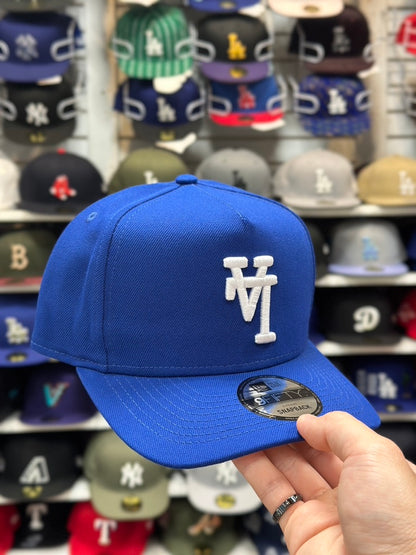 LA Dodgers 'Upside Down Reverse Logo' A-Frame Cap | New Era 9FIFTY Adjustable Snapback | Blue