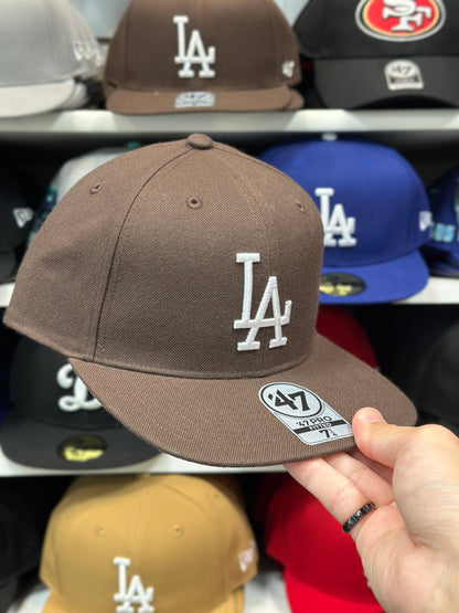 LA Dodgers MLB Fitted | '47 Brand Pro Fitted Hat | Brown