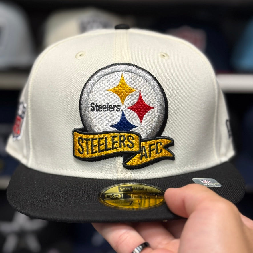 New Era Pittsburgh Steelers Two Tone 59FIFTY Fitted Hat | Creme/Black