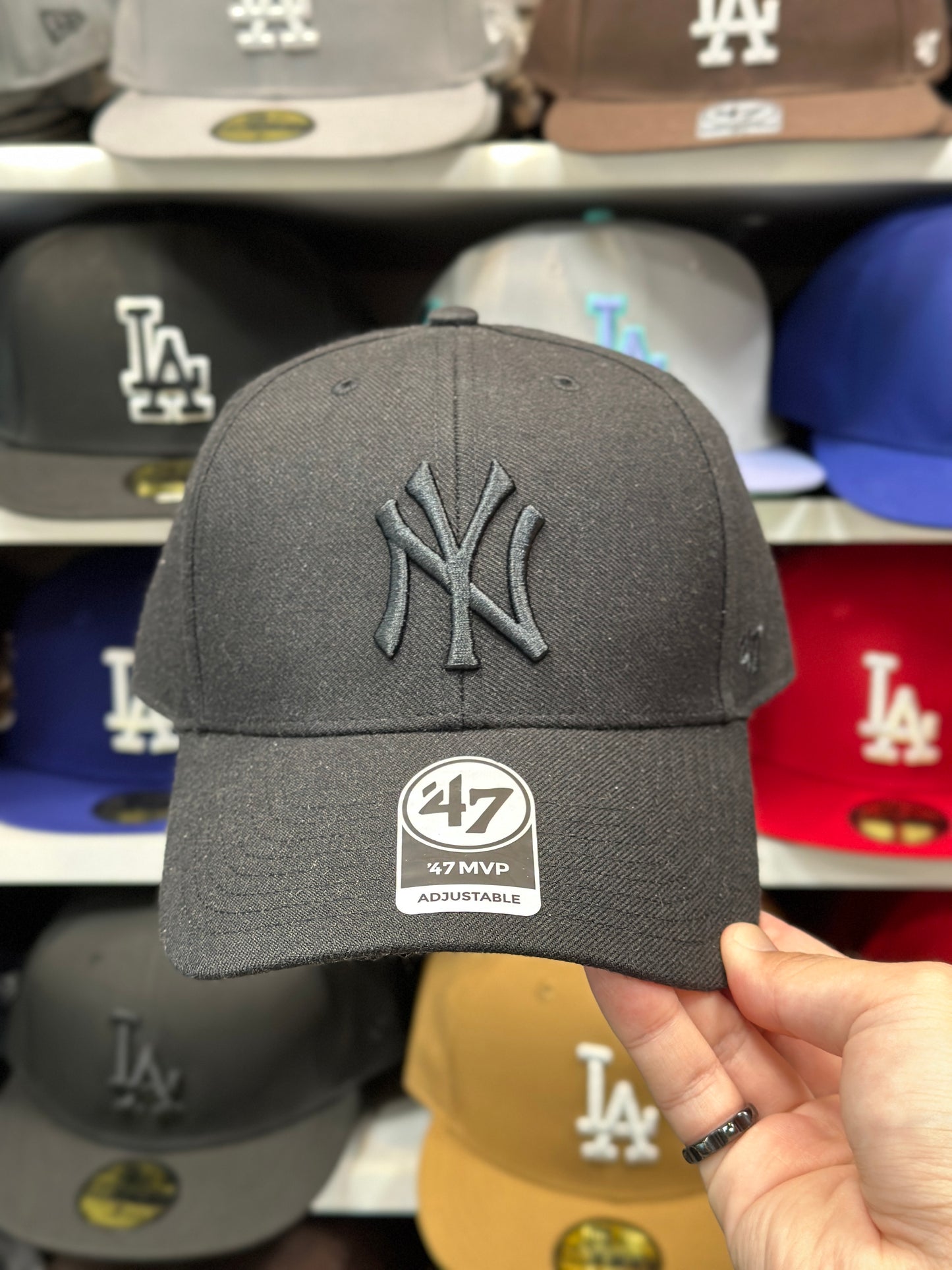 New York Yankees MLB Ball Cap | '47 Brand MVP Adjustable Curve Cap | Color Options