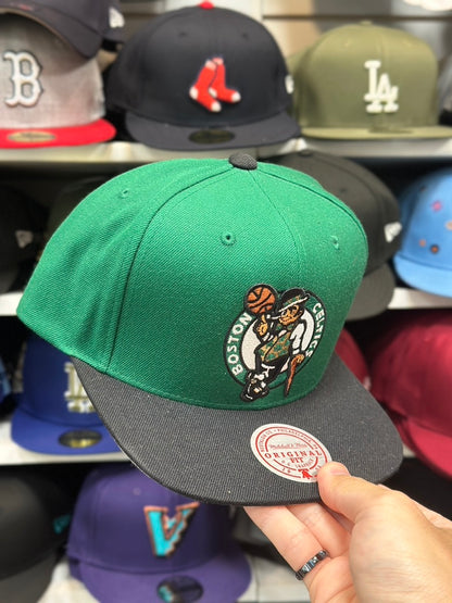 Boston Celtics NBA Snapback | Vintage Mitchell & Ness Original Fit Adjustable Hat | Green/Black