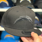 New Era Los Angeles Chargers All Black 9FIFTY Adjustable Snapback Hat