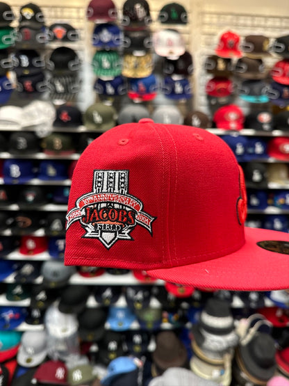 Cleveland Indians MLB Jacobs Field Patch | New Era 59FIFTY Fitted Cap | Red