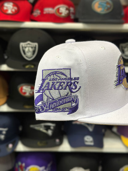 LA Lakers NBA 25th Anniversary | Mitchell & Ness Original Fit Adjustable Snapback | White