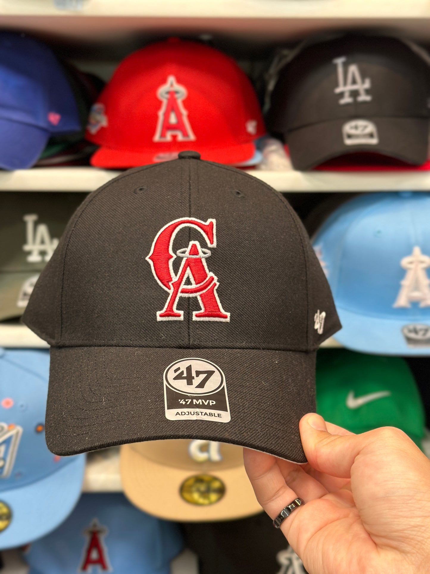 LA Angels MLB Ball Cap | '47 Brand MVP Adjustable Curve Cap | Navy