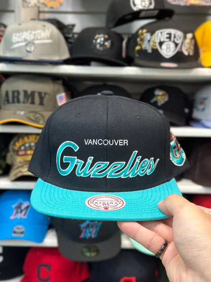 Vancouver Grizzlies NBA Snapback | Mitchell & Ness Original Fit | Black/Teal