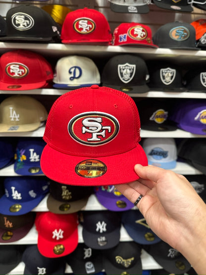 San Francisco 49ers NFL Trucker Fitted Cap | New Era 59FIFTY Sized Cap | Red