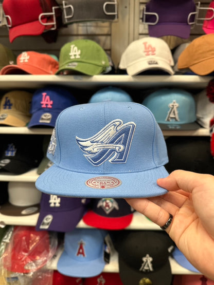 LA Angels MLB 40th Anniversary | Mitchell & Ness Original Fit Adjustable Snapback | Light Blue