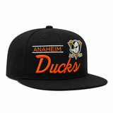 Anaheim Ducks 'Script Logo' Black/Orange Mitchell & Ness Snapback