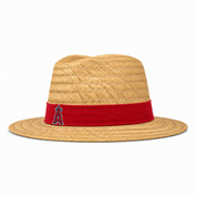 Los Angeles Angels '47 Brand Natural Shaded Straw Hat - Khaki/Red - Product Image