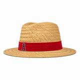 Los Angeles Angels '47 Brand Natural Shaded Straw Hat - Khaki/Red