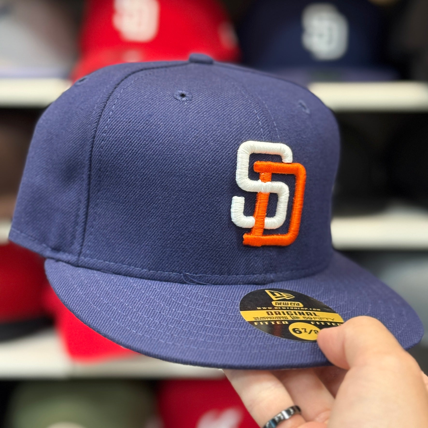 New Era San Diego Padres 'Throwback On-Field' Navy 59FIFTY Fitted Hat - Product Image