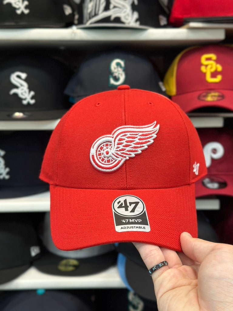 Detroit Red Wings NHL Ball Cap | '47 Brand MVP Adjustable Curve Cap | Red