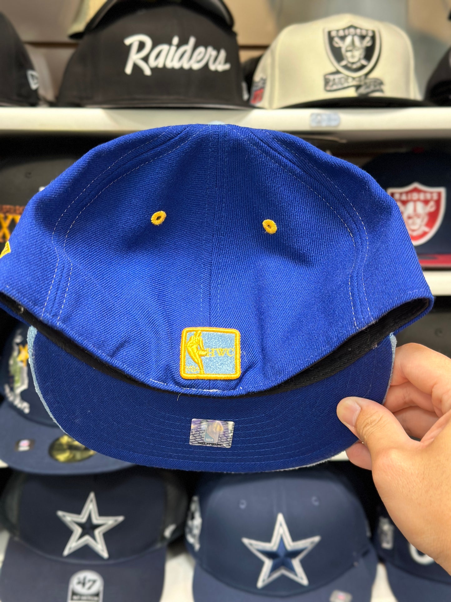 LA Lakers NBA Suede Logo| Vintage New Era 59FIFTY Fitted Hat | Blue/White/Light Blue