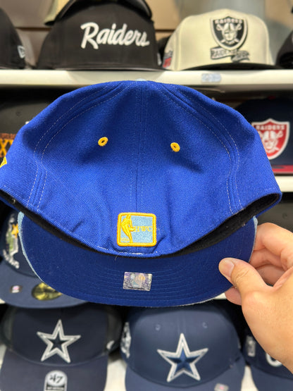 LA Lakers NBA Suede Logo| Vintage New Era 59FIFTY Fitted Hat | Blue/White/Light Blue