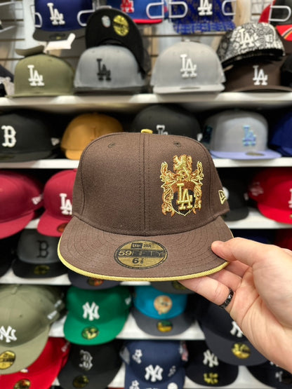 LA Dodgers MLB Brown/Gold Retro | Vintage New Era 59FIFTY Fitted Cap | Brown