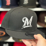 New Era Milwaukee Brewers Black 9FIFTY Snapback
