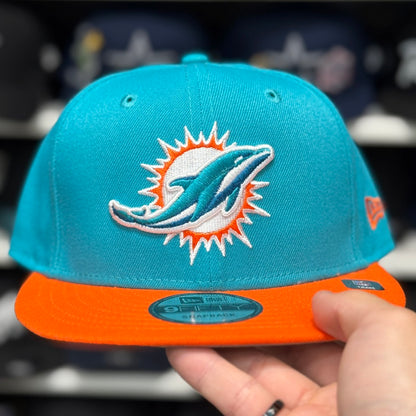 New Era Miami Dolphins Teal/Orange 9FIFTY Snapback - Product Image