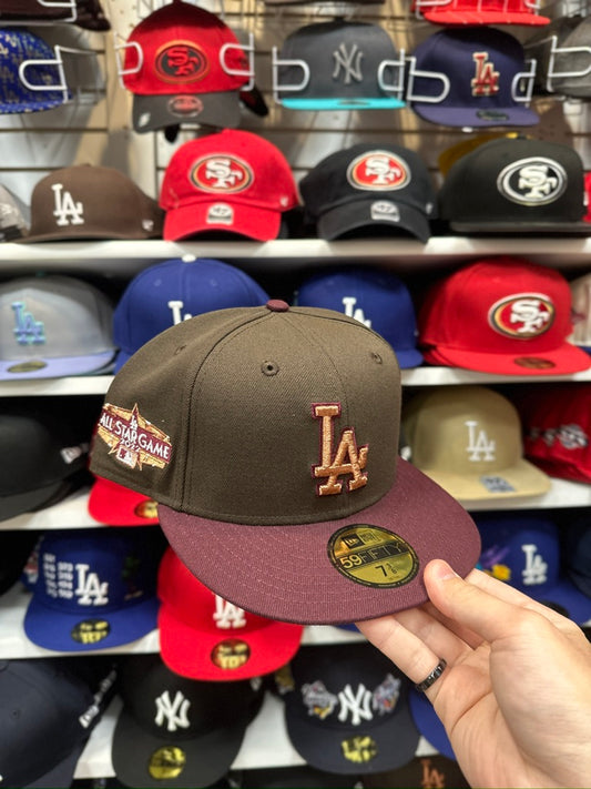 LA Dodgers MLB 2022 All Star Game Patch | New Era 59FIFTY Fitted Cap | Brown/Maroon