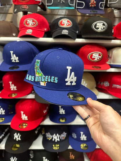 LA Dodgers MLB 'State of California' Patch | New Era 59FIFTY Fitted Cap | Blue