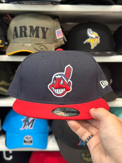 Cleveland Indians MLB Fitted Cap | New Era 59FIFTY Sized Cap | Navy/Red