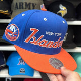 New York Islanders 'Script Logo' Blue/Orange Mitchell & Ness Snapback