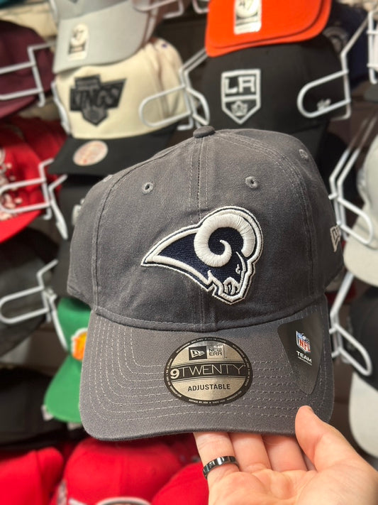 LA Rams NFL Ball Cap | New Era 9TWENTY Adjustable Strap Cap | Gray