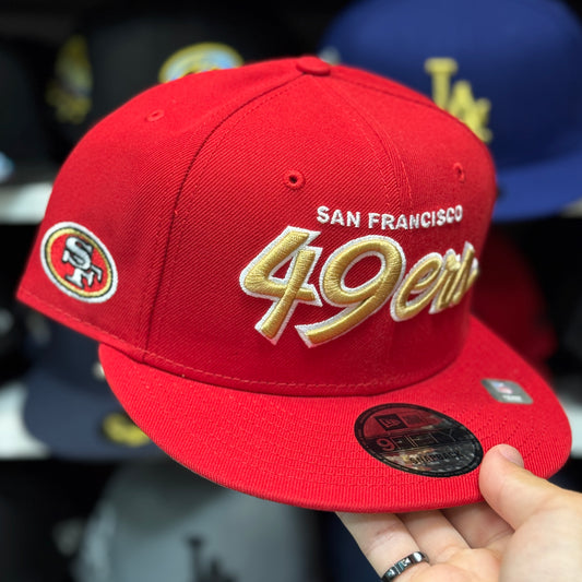 New Era San Francisco 49ers Script Logo 9FIFTY Snapback Red