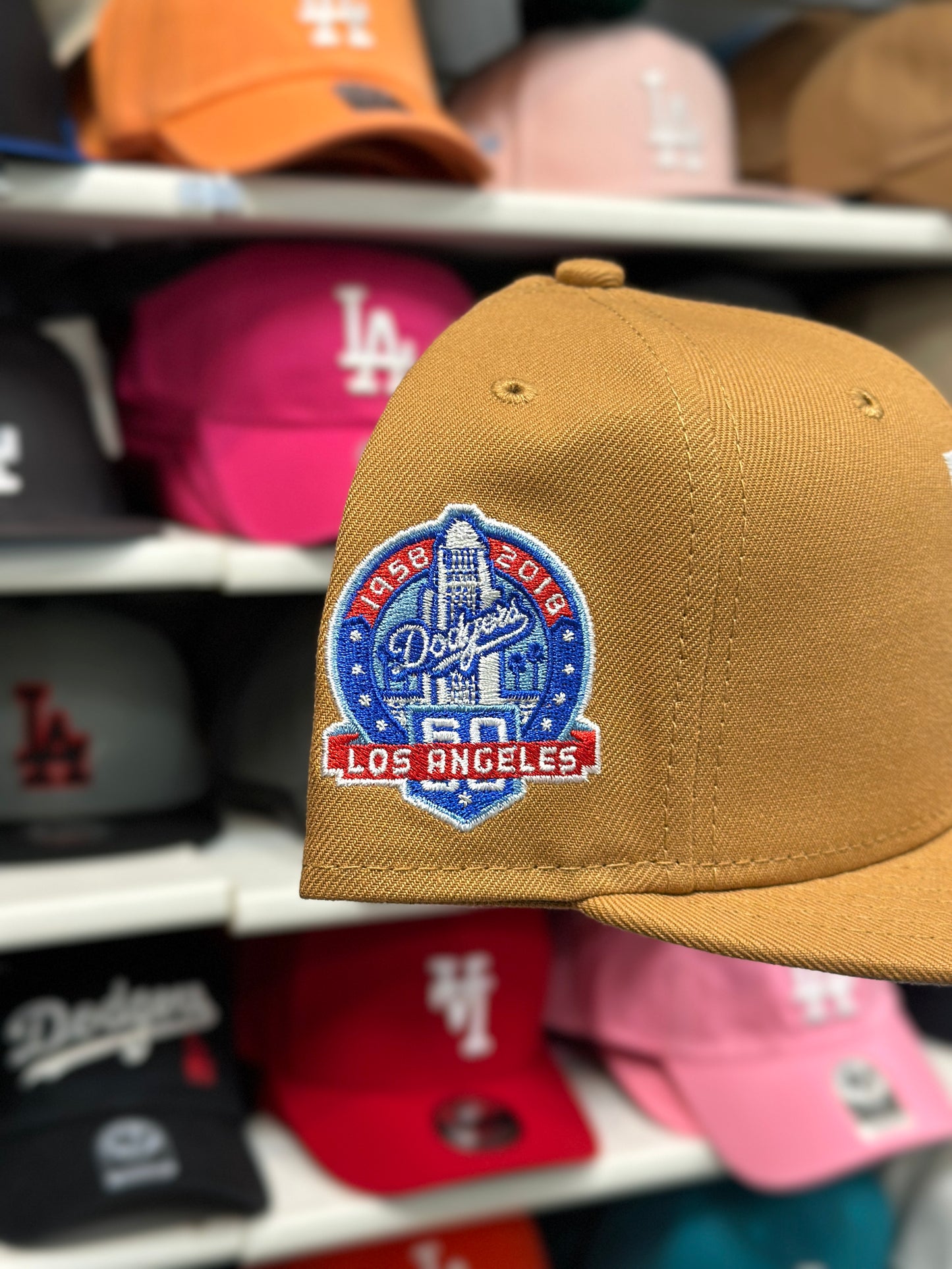 LA Dodgers MLB 60th Anniversary | New Era 9FIFTY Snapback | Tan