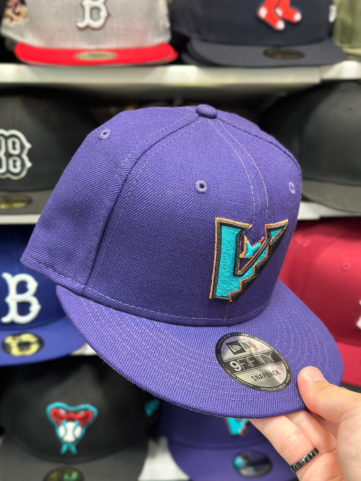 Arizona Diamondbacks MLB Upside Down Reverse Logo | New Era 9FIFTY Snapback | Purple