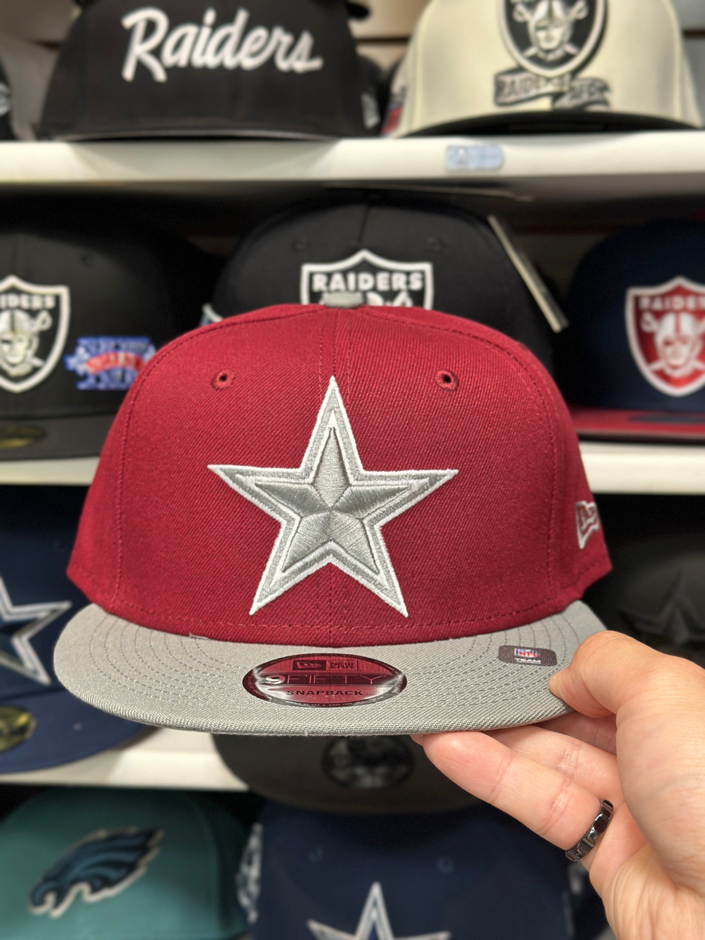 Dallas Cowboys NFL Snapback | New Era 9FIFTY Adjustable Snap | Maroon/Silver