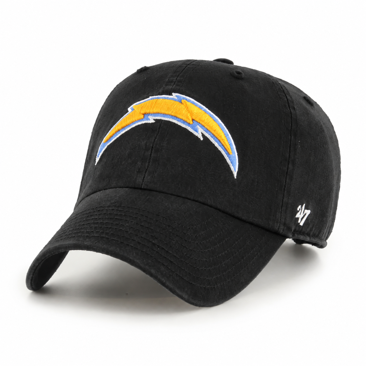 Los Angeles Chargers '47 Brand Clean Up Adjustable Dad Cap - Black - Product Image