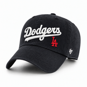 Los Angeles Dodgers 'Script Logo' '47 Brand Clean Up Adjustable Dad Cap - Black - Product Image