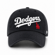 Los Angeles Dodgers 'Script Logo' '47 Brand Clean Up Adjustable Dad Cap - Black - Product Image