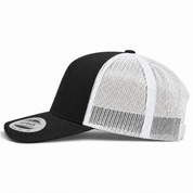 YP Classics A-Frame Blank 5-Panel Adjustable Trucker Snapback Hat - Black/White