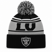 Las Vegas Raiders '47 Brand Pom Cuff Knit Beanie - Gray/Black - Product Image