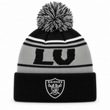 Las Vegas Raiders '47 Brand Pom Cuff Knit Beanie - Gray/Black