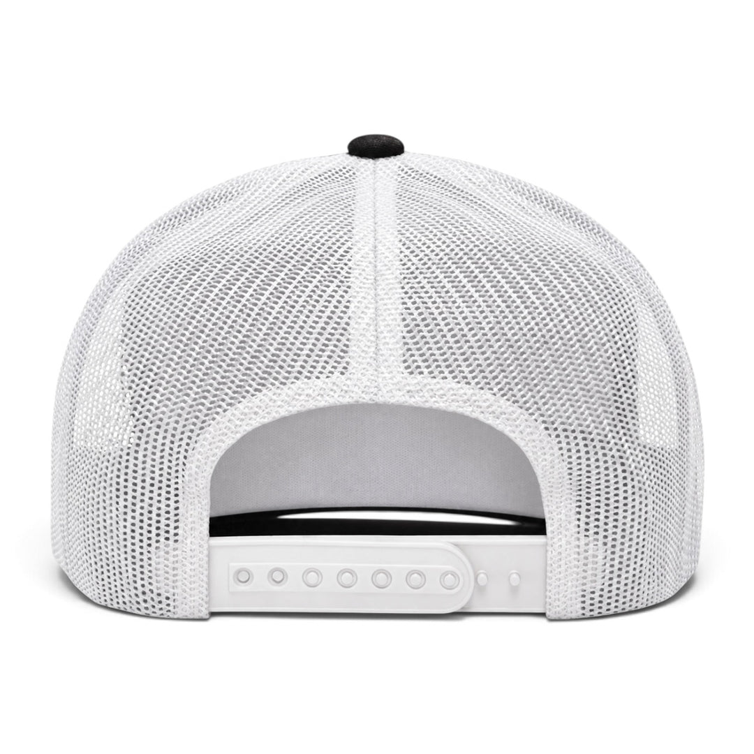 Pit Bull Cambridge PB180 Blank 6-Panel Mesh Trucker Adjustable Snapback Hat - White/Black - Product Image