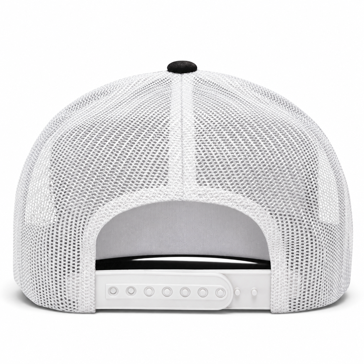 YP Classics A-Frame Blank 5-Panel Adjustable Trucker Snapback Hat - Black/White