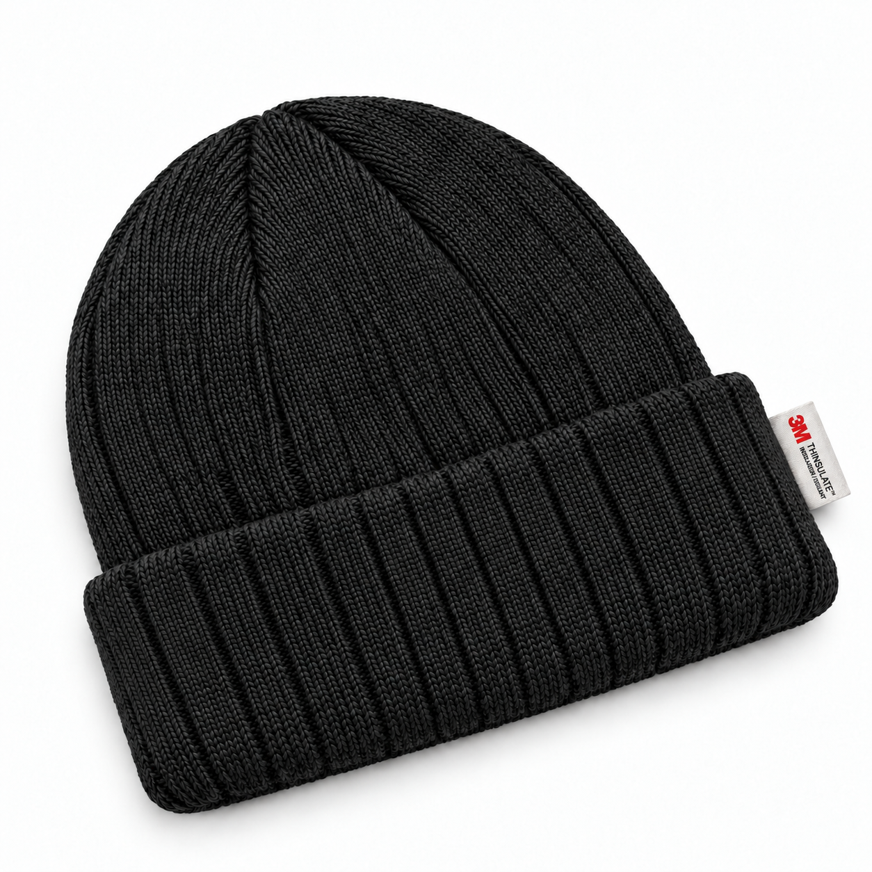 3M 40G Thinsulate Insulated Cuffed Knit Beanie - Black - Product Image