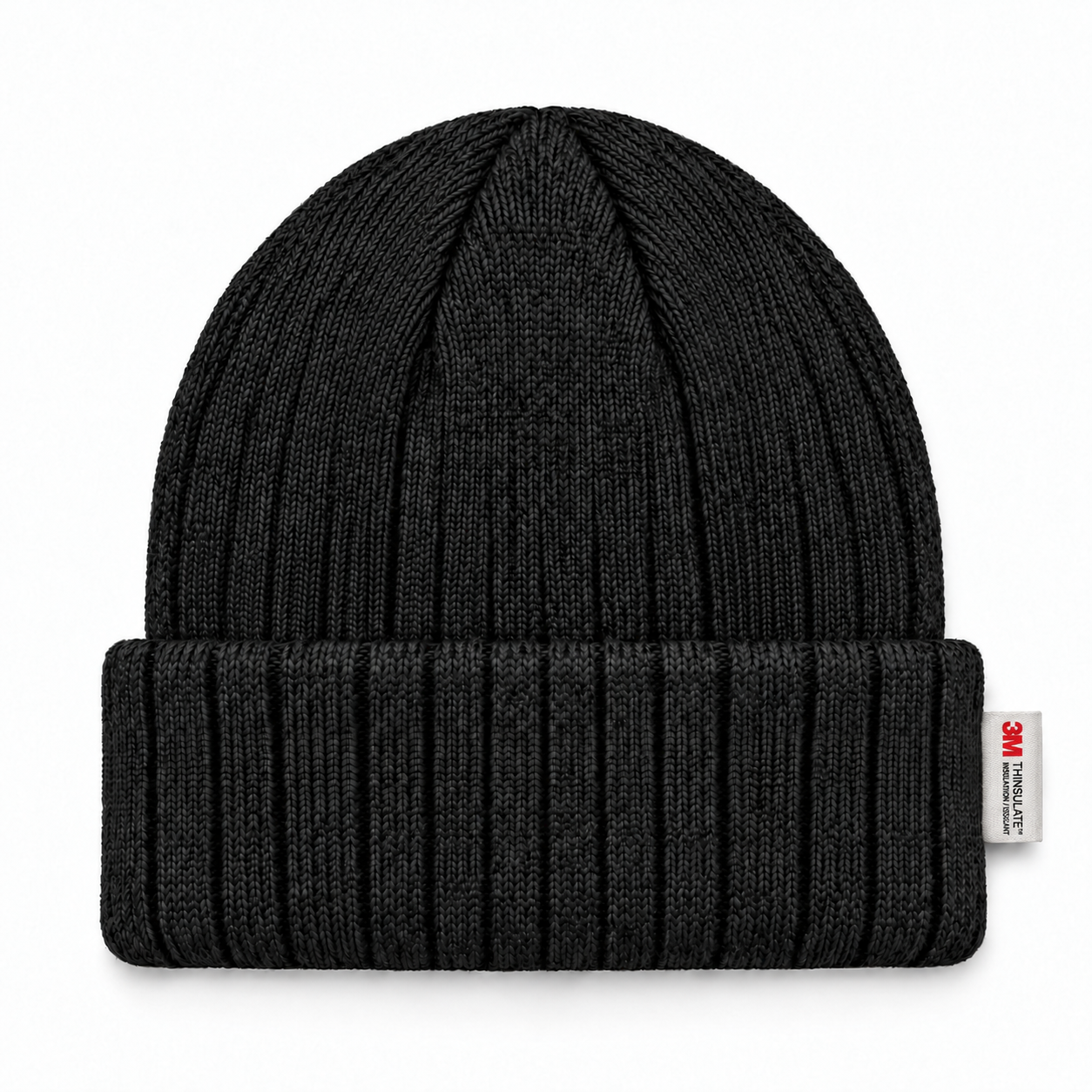 3M 40G Thinsulate Insulated Cuffed Knit Beanie - Black - Product Image