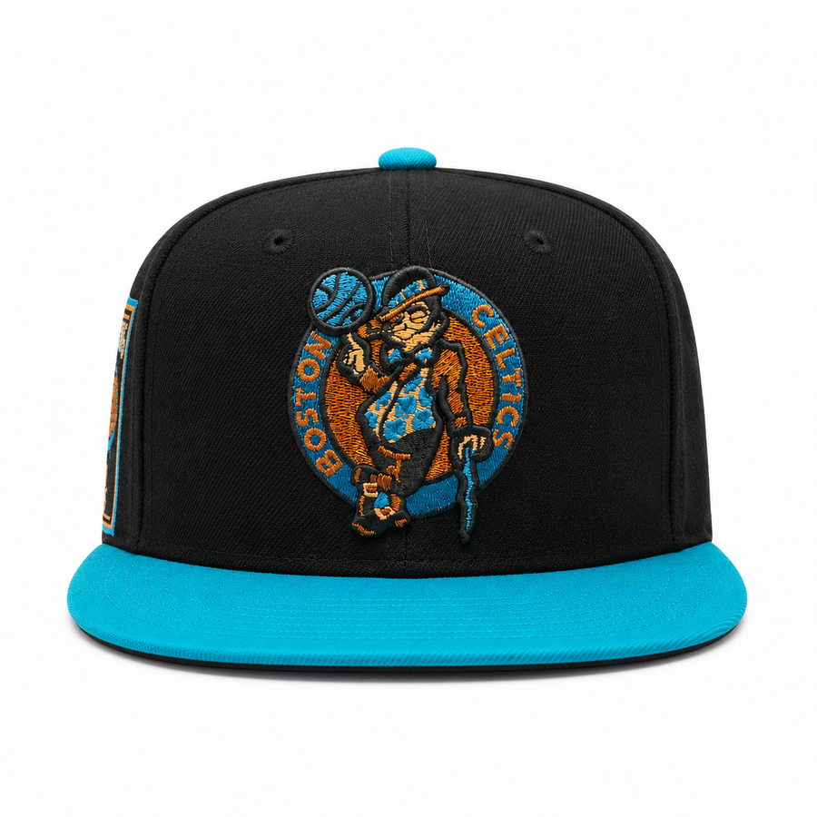 Boston Celtics '50th Anniversary' Black/Turquoise Mitchell & Ness Adjustable Original Fit Snapback - Product Image