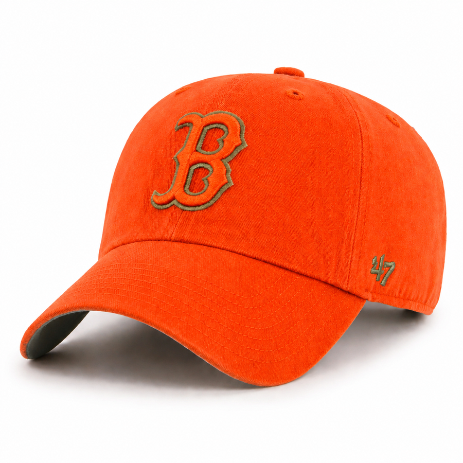 Boston Red Sox '47 Brand Clean Up Adjustable Dad Cap - Orange