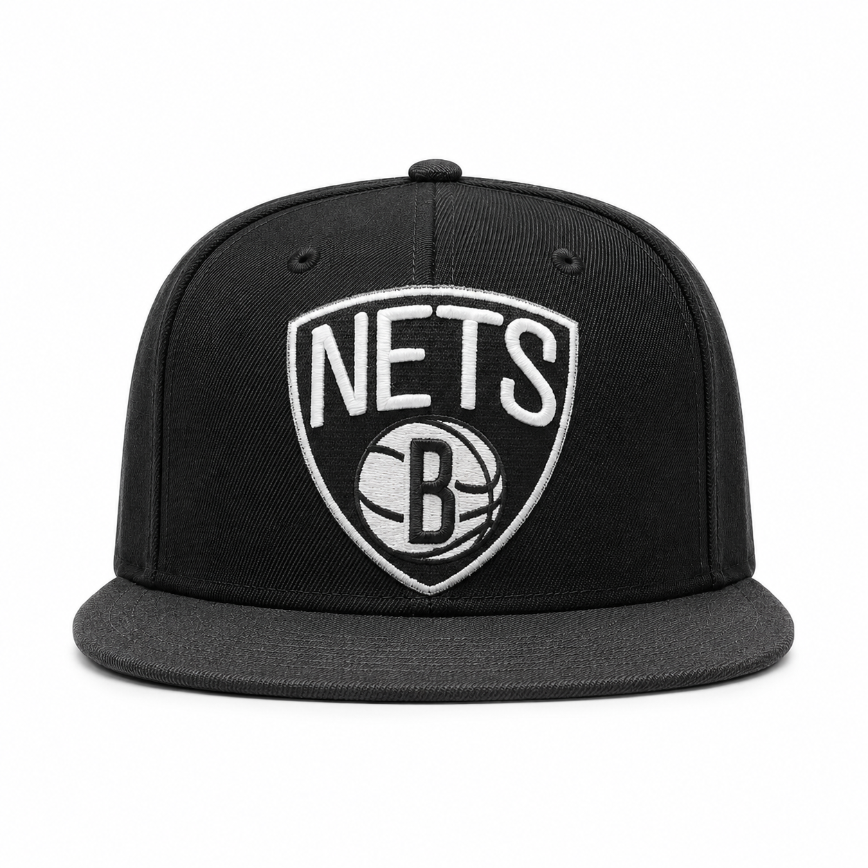Brooklyn Nets Black/White Mitchell & Ness Snapback - Product Image