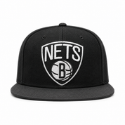 Brooklyn Nets Black/White Mitchell & Ness Snapback - Product Image