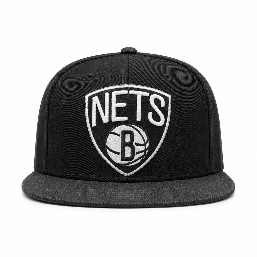 Brooklyn Nets Black/White Mitchell & Ness Snapback - Product Image