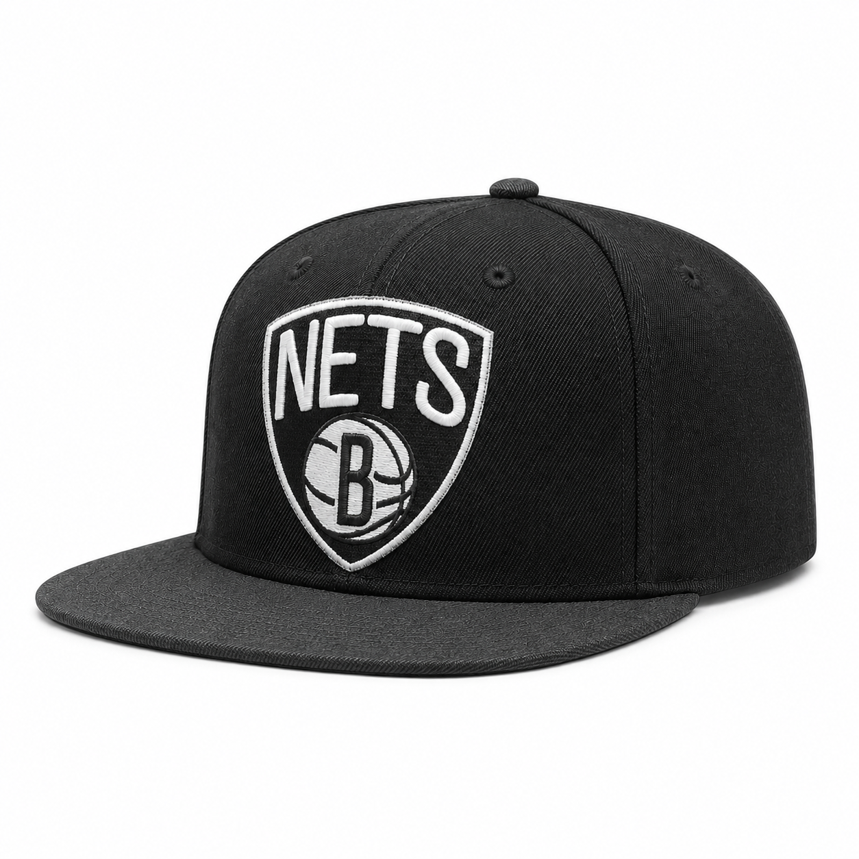 Brooklyn Nets Black/White Mitchell & Ness Snapback - Product Image