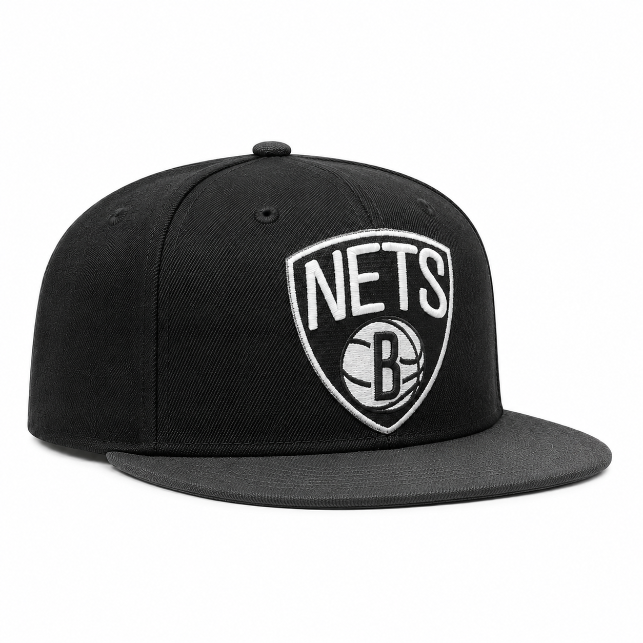 Brooklyn Nets Black/White Mitchell & Ness Snapback - Product Image