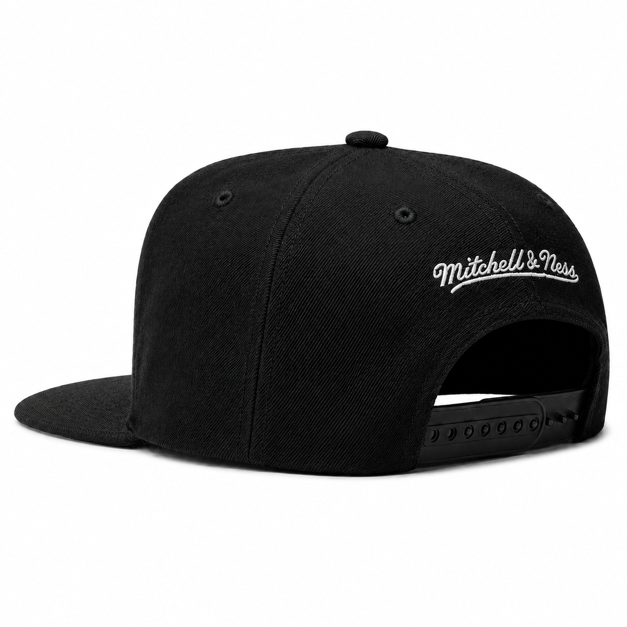 Brooklyn Nets 'Cutout Fonts' Black Mitchell & Ness OG Adjustable Snapback Hat - Product Image